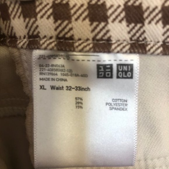 Uniqlo unisex houndstooth pant size XL (32-33) inseam 23 inches - Picture 4 of 4